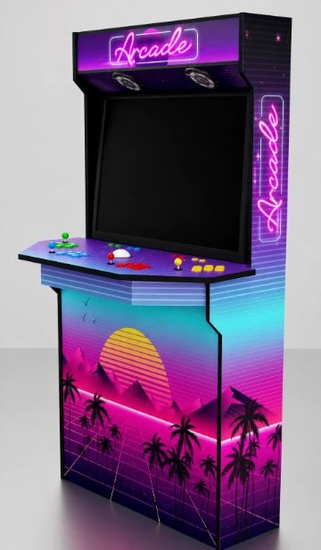 Arcade cabinet with a custom wrap
